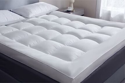 Threads For Bed® Premium Mattress Topper Single Bed 4 Inch Extra Thick, Quilted Extra Deep Hypoallergenic Mattress Topper with Embossed Fabric &