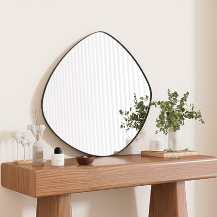 DDK Irregular Wall Mounted Mirror, Asymmetrical Wall Mirror for Living Room, Bedroom, Bathroom, Entryway, Hallway, 28.5" x27.5"