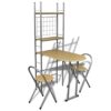 WALNUT Folding kitchen Bar Tables and Chairs Set Dining Room High Top Counter Height Table Set for 2