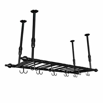Ceiling Retro Stylish Simplicity Wine Rack Simple Creative Metal Iron Decorative Wine Glass Holder Adjustable Height Restaurant Kitchen Bar Float