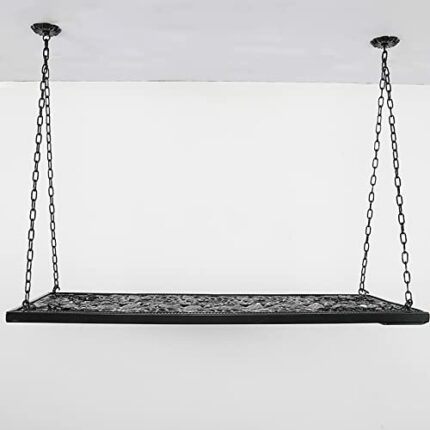 ULAINE Ceiling Wine Racks, Industrial Iron Shelf, Home Ceiling Decorative Storage Rack, Restaurants Bar Kitchens Decoration Display Shelf, Wine H