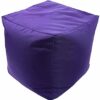 Artistic Fashionista* New Waterproof Square Cube Bean Bag Indoor Outdoor Garden Footstool Rest Seat Pouffe Ottoman Beanbag 40x40x40 cm (Purple)