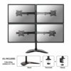 Newstar NM-D335D4BLACK Tilt/Turn/Rotate Quad Desk Mount (stand, clamp & grommet) for four 10-27" Monitor Screens, Height Adjustable - Black