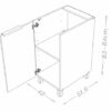 Berlioz Creations CP4BB One door kitchen base cabinet High Gloss White 40 x 52 x 83 cm