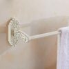 Bathroom Single Towel Bar,Bath Shower Towel Holder Shower Wall-Mounted Towel Bar Baking White Towel Rack Tower Hanger