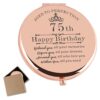 Cawnefil 75th Birthday Gifts for Women Rose Gold Compact Makeup Mirror Happy 75 Birthday Gift Ideas for Women 75th Birthday Gift for Aunt Mom Gra