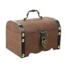 Veemoon Wooden Treasure Chest With Lock and Keys, Storage Box Vintage Wooden Treasure Chest Coin Box Treasure Chest Pirate treasure for Mum, Moth