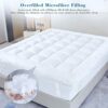 Threads For Bed Extra Thick Mattress Topper Double Bed 100% Cotton Cover, Soft Mattress Bed Topper Pad with Elastic Anchor Corner Straps, Baffle