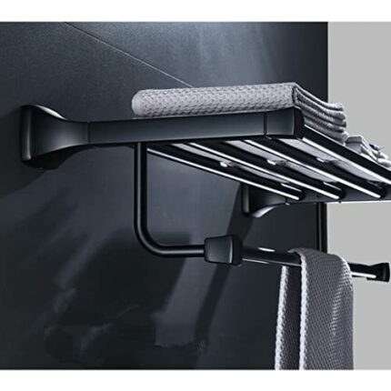 HIGOH Towel Racks,Bathroom Towel Rack Wall Mounted Towel Holder,Bathroom Accessories Towel Holder,Bathroom Shelf,Towel Rack,Aluminum Bathroom Har