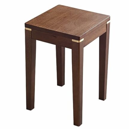 Solid Wood Stools, Kitchen Stools 45cm Counter Height Barstools with Vintage Farm Wooden Base for Kitchen Dining Cafe