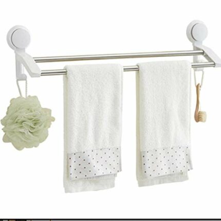 N/A Vacuum Suction Cup Towel Bar,Removeable Shower Mat Rod Shower Door Adhesive Towel Bar Suction Towel Rack