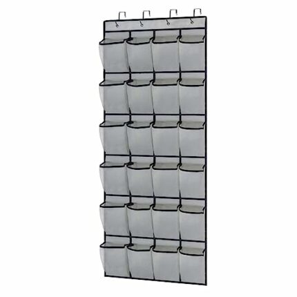 ZEACCT 1 Pcs Hanging Shoe StorageHanger, Shoe Rack Over Door Storage, Closet Hanging Organizers, 24 Pockets Hanging Storage Over the Door, Door S