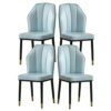 dining chair Kitchen Dining Room Furniture Chairs Modern Dining Chairs Set Of 4 Water Proof PU Leather Kitchen Chair with Metal Legs，High Back So