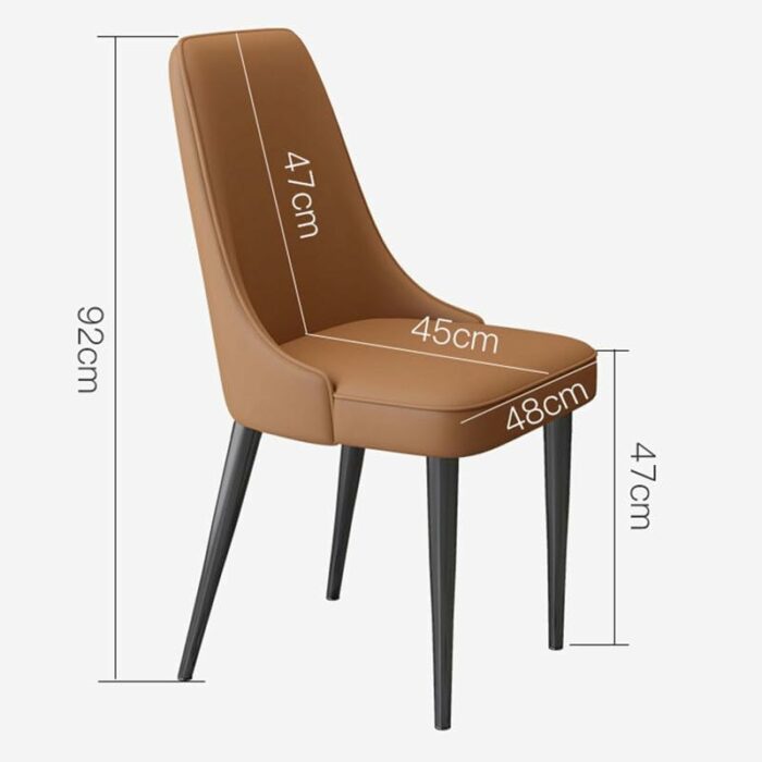 WALNUT Pu Leather Dining Chair Simple Leisure Chair Back Stool Dining Chair with Armrests Home Furniture