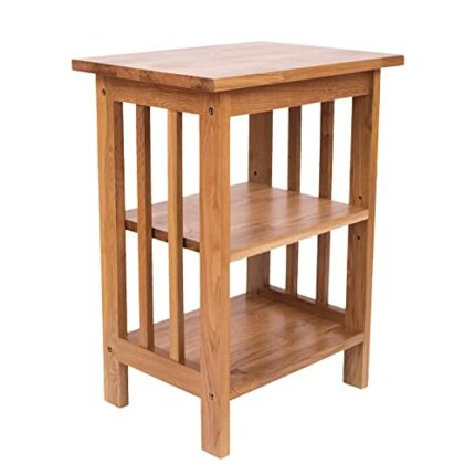 ARPHASLE End Table with Storage Shelf Basket, Narrow Bedside Table, Slim Coffee Tables, Solid Oak Wood,Classic Nightstand, Sofa Table for Living