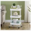 ZCMEB Mobile Kitchen Shelf Trolley Household Storage Shelf with Wheeled Trolley (Color : Wit, Size : 87 * 42 * 35cm)