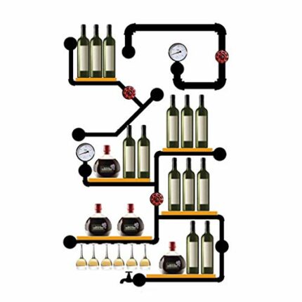 KEppd Wall-Mounted Wine Rack – for Wine Bottles & Stemware Glasses - Elegant Wood Storage for Kitchen, Dining Room, Bar, Wine Cellar Wall Mounted