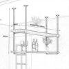 Ceiling Decoration Shelf Bar Hanger Wine Rack, Industrial Storage Rack, Wrought Iron Hanging Cabinet Wall Hanging Green Plant Display Rack Booksh
