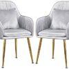 dining chair Kitchen Dining Room Furniture Chairs Home Velvet Dining Chair Set Of 2 Modern Accent Leisure Armchair Upholstered Living Room Chairs