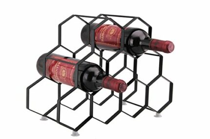 Wine Rack for 9 Bottles Free Standing Metal - Portable. Modern & Minimalistic Design For Wine Lovers