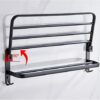 Towel Rack Towel Rail Foldable With Hook Towel Rack Bathroom Black Space Aluminum Rack Kitchen And Bathroom Hotel Office 60cm (Size : 60cm)