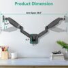 WALI Dual LCD Monitor Fully Adjustable Gas Spring Wall Mount Fit 2 Screens VESA up to 32 inch, 19.8 lbs. Weight Capacity per Arm (GSWM002), Black