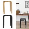 Wakects Stacking Stools, Backless Stackable Dining Stools Modern Design Smooth Round Corner Breakfast Seating Stool with Non-Slip Mat for Home Ki