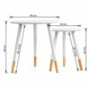ASPECT Dina Set of 2 Nesting, Occasional Table (White), wood, L:48 Diameter x48(H) cm./S:33 Diameter x40(H) cm