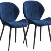 dining chair Kitchen Dining Room Furniture Chairs Dining Chairs Set Of 2 Velvet Padded Seat Sturdy Black Steel Legs Comfy Backrest Kitchen Bedroo