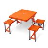 Wgwioo Outdoor Folding Table And Chairs Set Siamese with 4 Seats, Garden Furniture Sets, Aluminum Alloy Portable Camping Chairs for Picnic