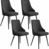 dining chair Kitchen Dining Room Furniture Chairs Dining Chairs Set Of 4,Kitchen Leather Chairs Iron Skeleton Adjustable Feet with Backrest Padde