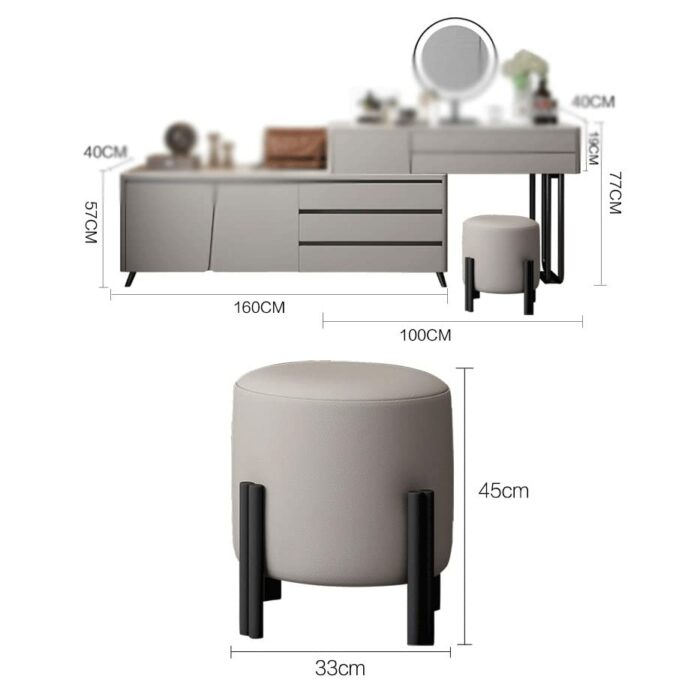 BVDSG Wooden Dressing Table Storage Storage Side Cabinet Corner Vanity Table Smart Vanity