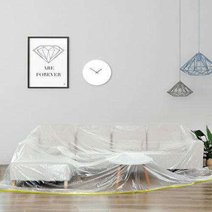 RAJTTS Sofa Cover Protector,Plastic Dust Sheets,146"/12ft Plastic Sofa Cover Bed Sofa Couch Furniture Protector Cover Waterproof Sofa Cushion Cov