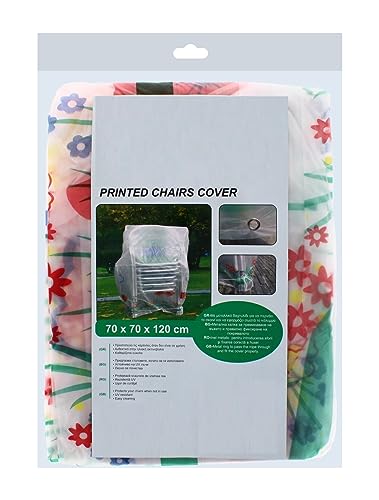 Chair Covers Garden Patio Outdoor Printed Windproof Weather Resistant Durable Storage Fresh Floral Pattern Stacking Chairs Cover 70CMX120CM With