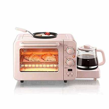 NXYJD Family Size Breakfast StationPink， Coffeemaker, Toaster Oven with Timer, Griddle, Aqua