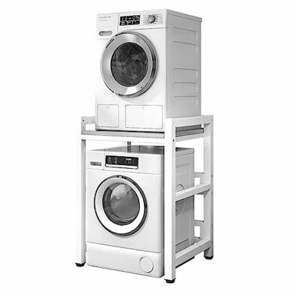 DRUXTO Dryer Stand Adjustable 65×75×105CM, Portable Stacking Kit Strong Steel for Front Loader Washing Machine Tumble Dryer Space Saving for Laun