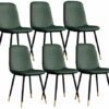 dining chair Kitchen Dining Room Furniture Chairs Dining Chairs Set Of 6 PU Leather Kitchen Chairs With Sturdy Metal Legs For Office Lounge Cafe