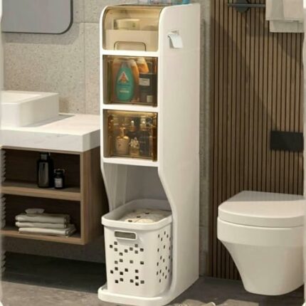 Small Bathroom Storage Cabinet for Small Spaces, Over The Toilet Storage Cabinet for Skinny Bathroom Storage Corner Floor, Narrow Bathroom Storag