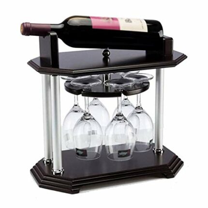 LIUZH Countertop Wine Rack, Decorative Tabletop Wine Bottle Holder, Black, Friendly and Tasteless