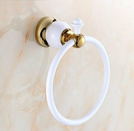 KNOXC Towel Racks, Full Copper Ivory White Towel Towel Rack