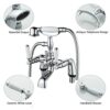 Traditional Bathtub Mixer Tap,Luckyhome Victorian Bath Shower Mixer Tap with Hand Held Shower