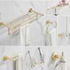 VERDDE Shower Bathroom Accessories Set, Towel, Paper Holder, Coat Hook, Toilet Brush, Polished Gold, Bath Hardware