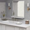 ANYHI Bathroom Wall Mirror with Shelf, White Bathroom Mirror for Wall, Rectangular Wall Hanging Mirror for Living Room Bedroom Entryway, Horizont