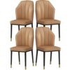 dining chair Kitchen Dining Room Furniture Chairs Modern Dining Chairs Set Of 4 Water Proof PU Leather Kitchen Chair with Metal Legs，High Back So