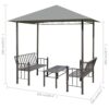 vidaXL Garden Pavilion with Table and Benches Anthracite Patio Gazebo Marquee