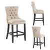 PS Global Adrianna Barstool, Comfortable and Stylish Fabric With Chrome Knockerback Luxurious Upholstery, Velvet Barstool, Easy Clean Fabric, Mod