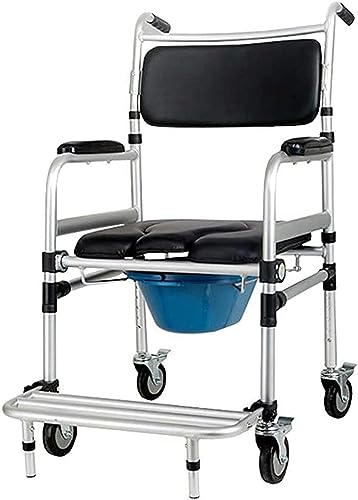 The Elders, Comfortable Chair, Toilet Chair, Bathtub Seat, Easy to Fold Shower Chair with Detachable Toilet, Adjustable Height Shower Stool