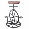 DINGZZ Chair Pub Bar Height Barstool Industrial Dining Bar Stools Chairs for Coffee Shop, Bar, Home Balcony-White