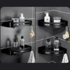 VERDDE Perforated Free Towel Rack Space Aluminum Toilet Bathroom Shelf Nordic Black Bath Towel Set