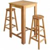 DINGZZ Kitchen Bar Tables and Chairs Set Dining Room High Top Counter Height Table Set for 2 Solid Acacia Wood